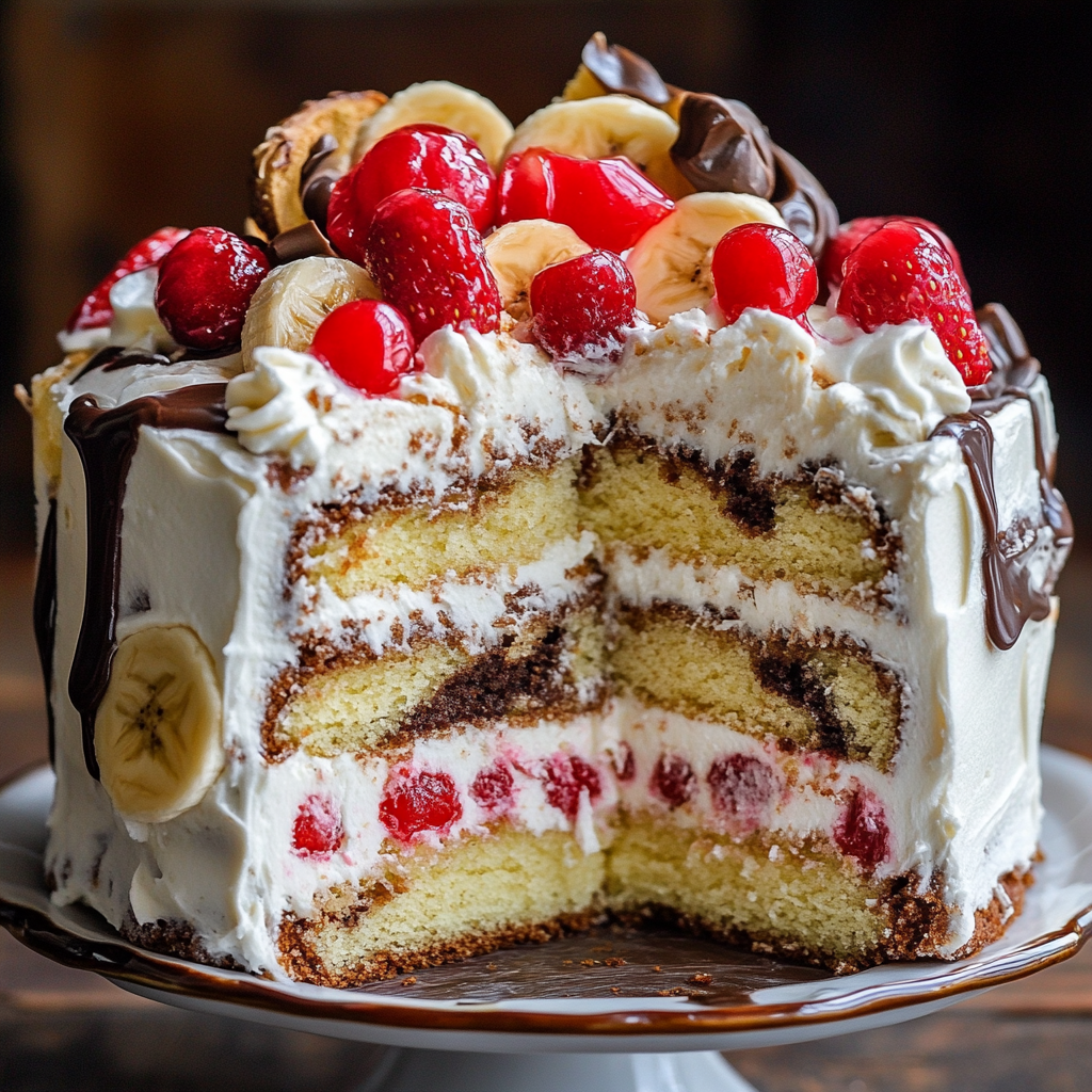 banana split cake recipe