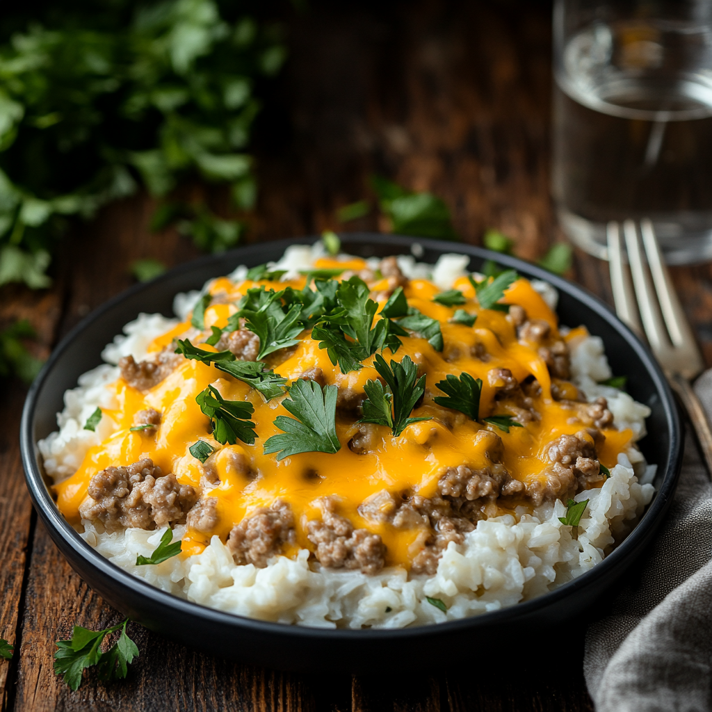 cheesy hamber and rice slow cooker recipe