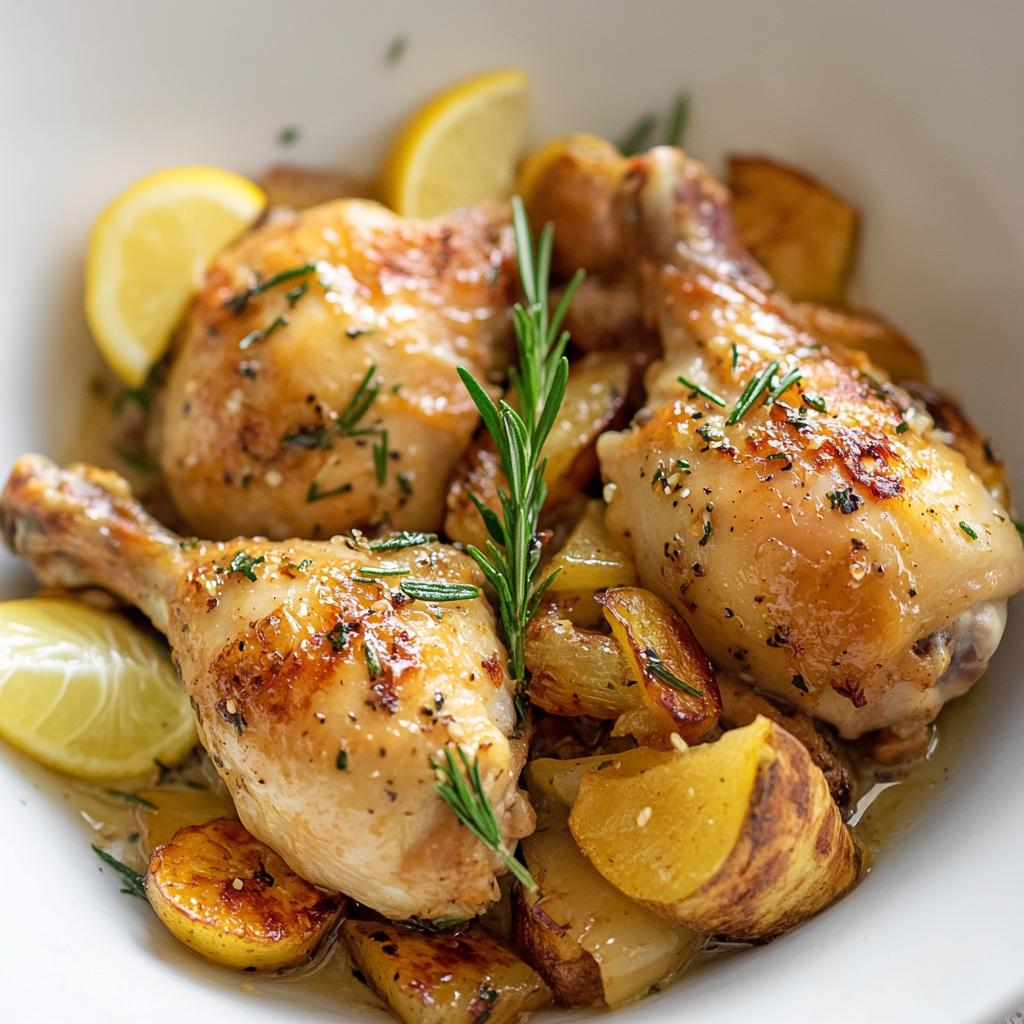 Cuisses de poulet sautées à l’ail